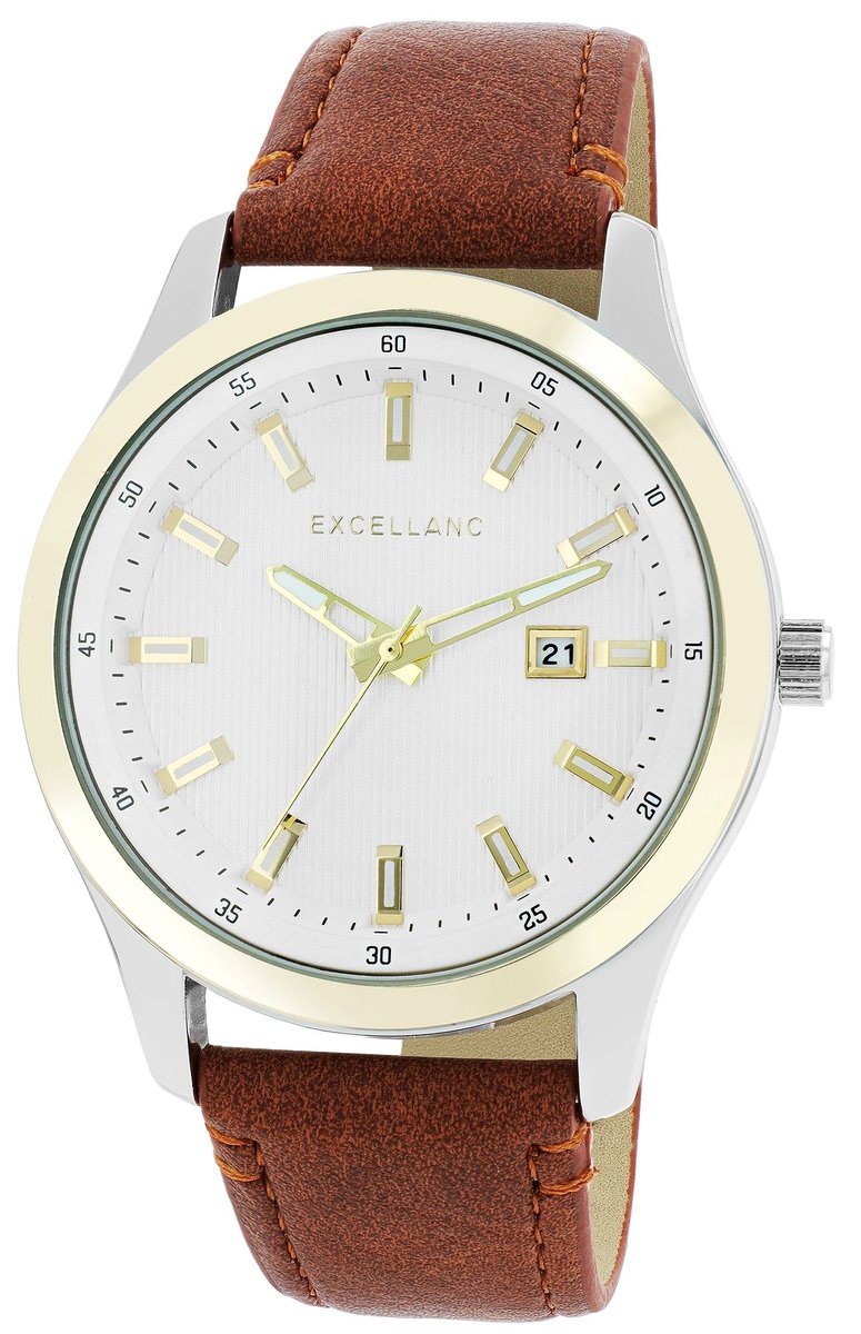 EXCELLANC Herenhorloge kunstleer Datumweergave