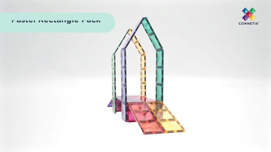 CONNETIX - Magnetisch Tegels - Pastel Rechthoekige Verpakking - 24 Stuks - Magnetisch Speelgoed