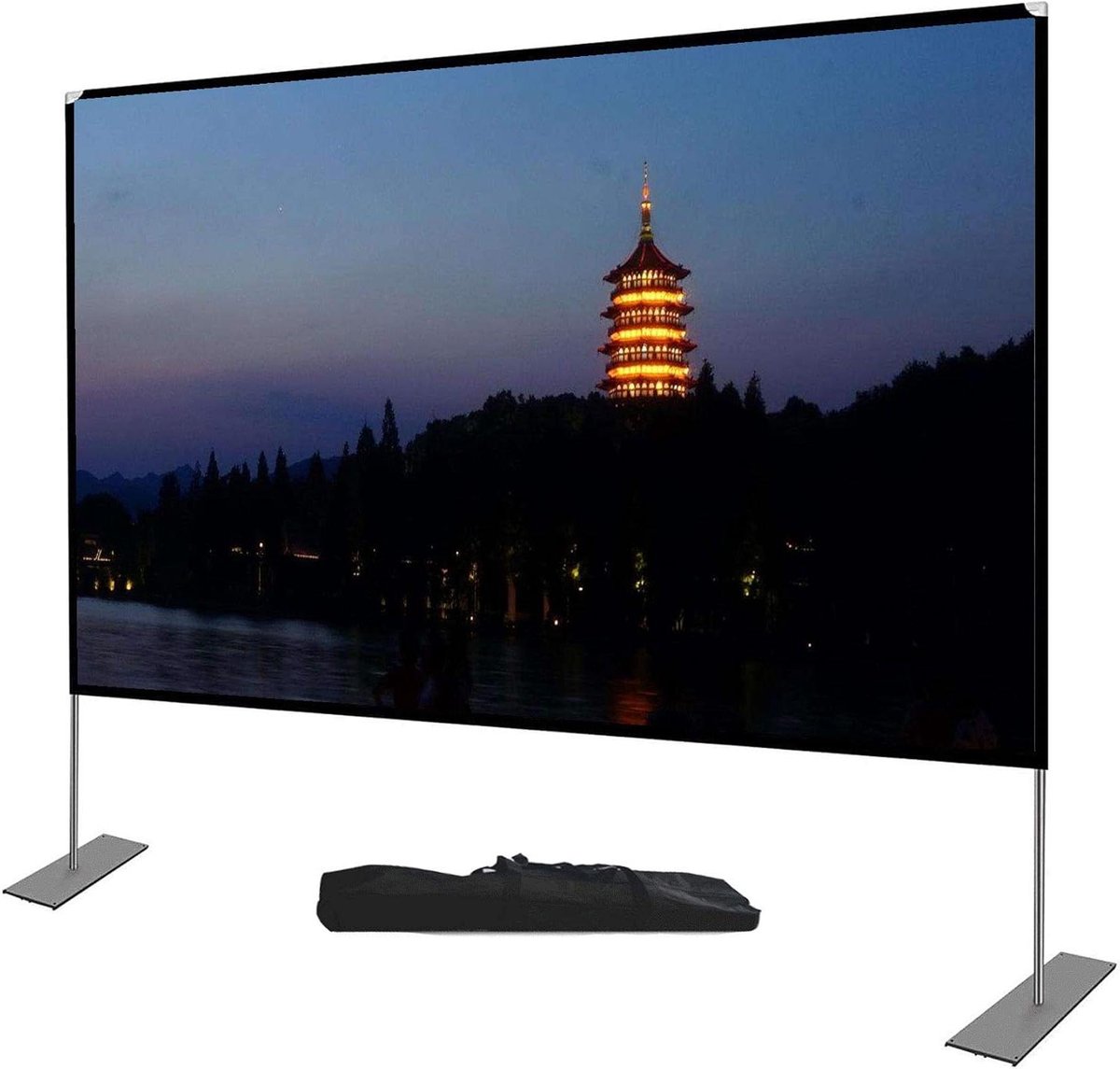 Draagbaar Projectiescherm - Filmscherm Beamer - Thuisbioscoop Buiten - Kreukvrij HD 4K - 80-120 Inch - Wit