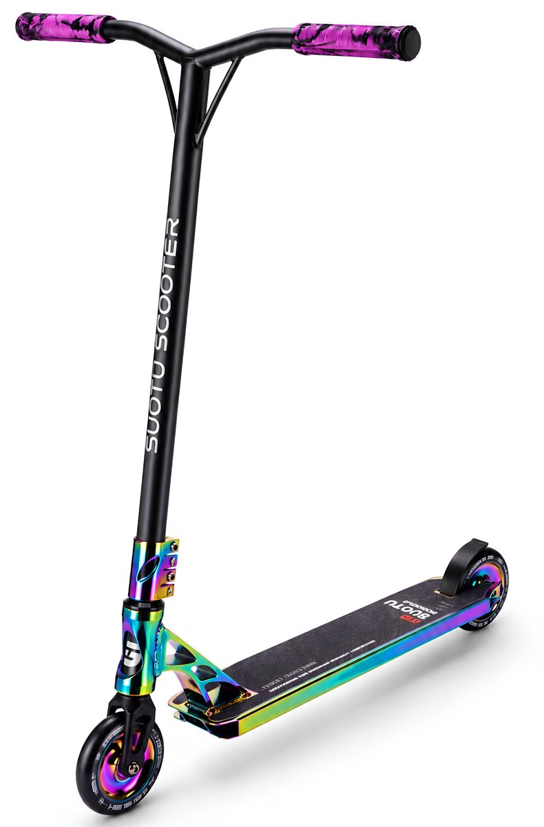 Suotu Stuntstep Professioneel - Step - 110mm - Speelgoed Jongens/Meisjes - Kinderstep - ABEC-9 - 100KG - Aluminium - Zwart/NEO — afbeelding 9