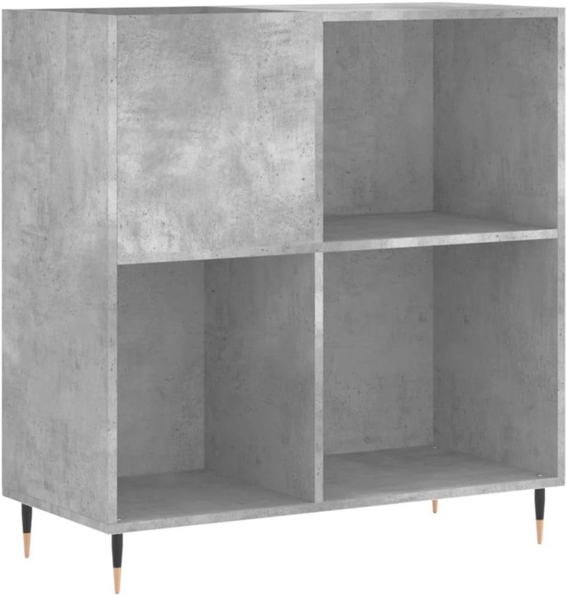QIN® Platenspeler Kast - Platenspeler Meubel - Ip Kast - 85x38x89cm - Beton Grijs - 85cm x 38cm x 89cm