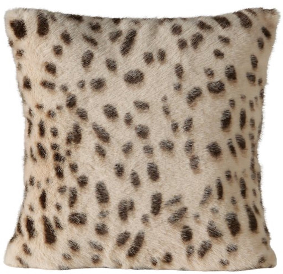 Boltze - Sierkussen - Kussen - Shari - Dierenprint - Panter - 45x45 cm - Beige - Zwart - Aaibaar - Met rits