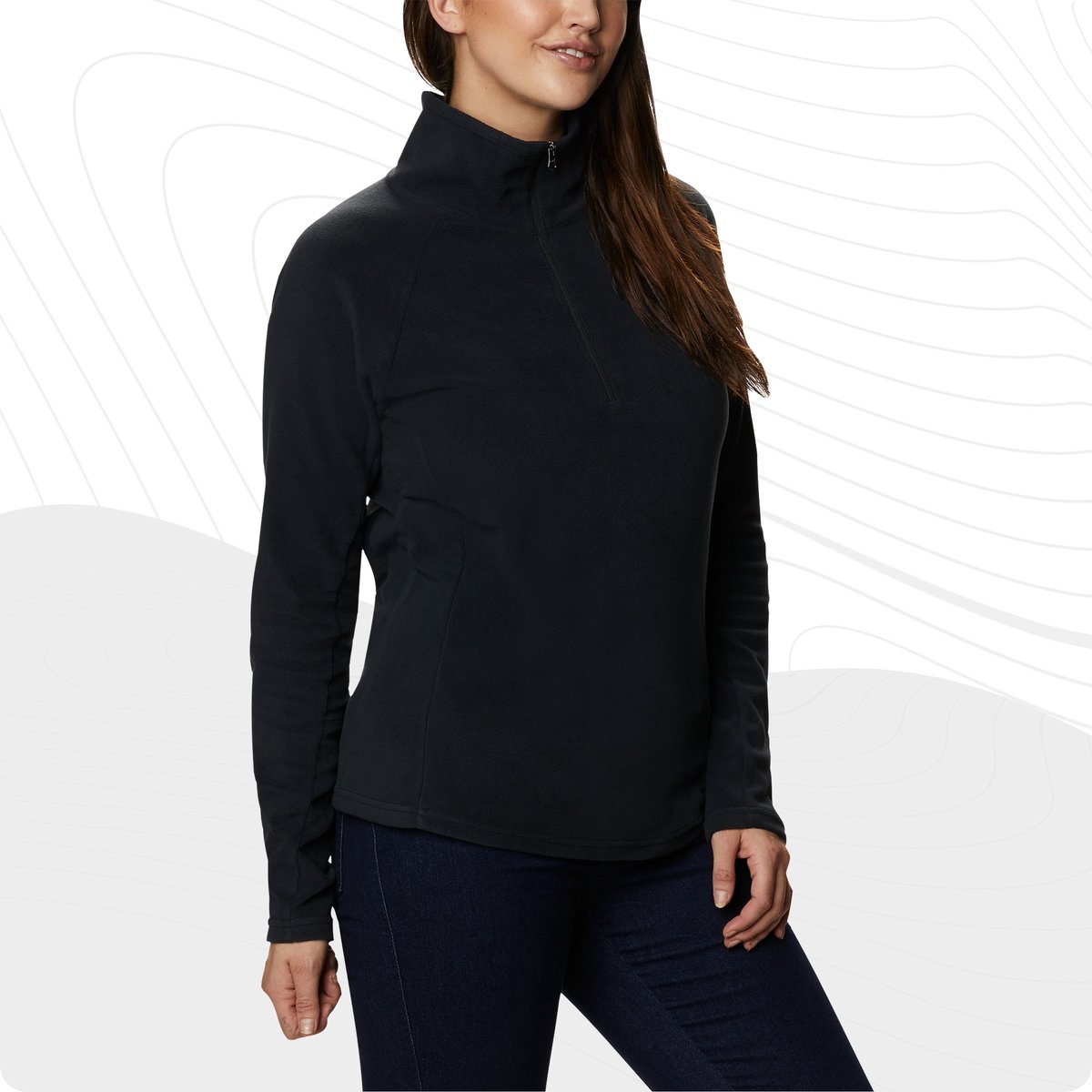 Columbia Glacial IV Trui met 1/2 rits Dames, zwart