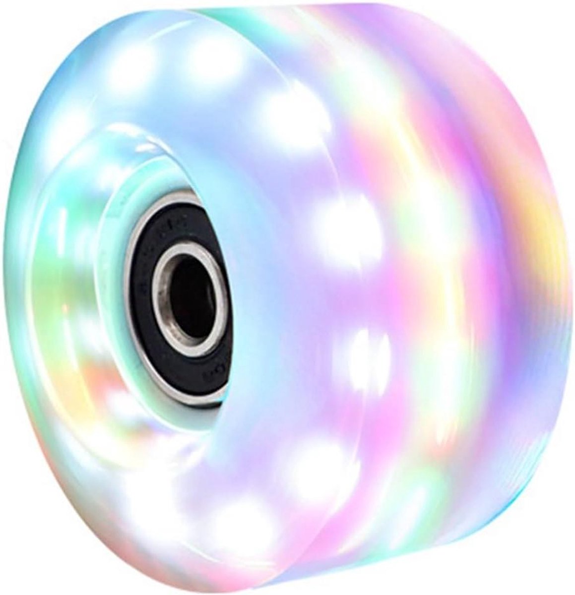 Lichtgevende Rolschaatswielen Dubbele Rij Wielen Plezierschaatsen Zes Lampjes 58x32mm Veelkleurig