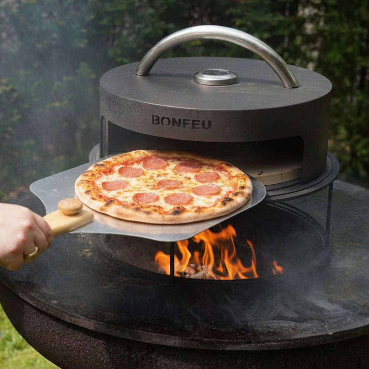 BonFeu Pizzaoven voor BonBiza en BonPlacha - Houtgestookte Steenoven voor Authentieke Pizza's, Brood en Meer - 42x42x15cm – foto 6