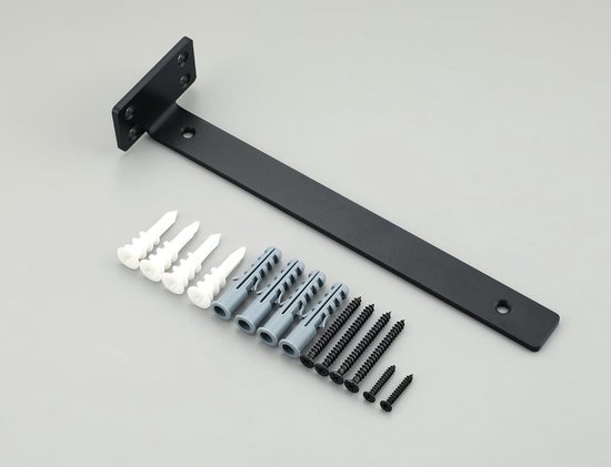 Set van 4 stevige metalen hoeksteunen voor planken, 25 cm, 70 kg draagvermogen, ideaal voor opslag en organisatie — afbeelding 4