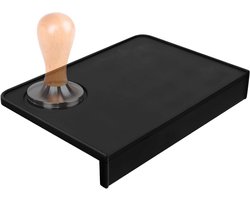 Siliconen koffietampermat met randbescherming en uitsparing, barista accessoires voor espresso en koffiebereiding, 20 x 15 cm