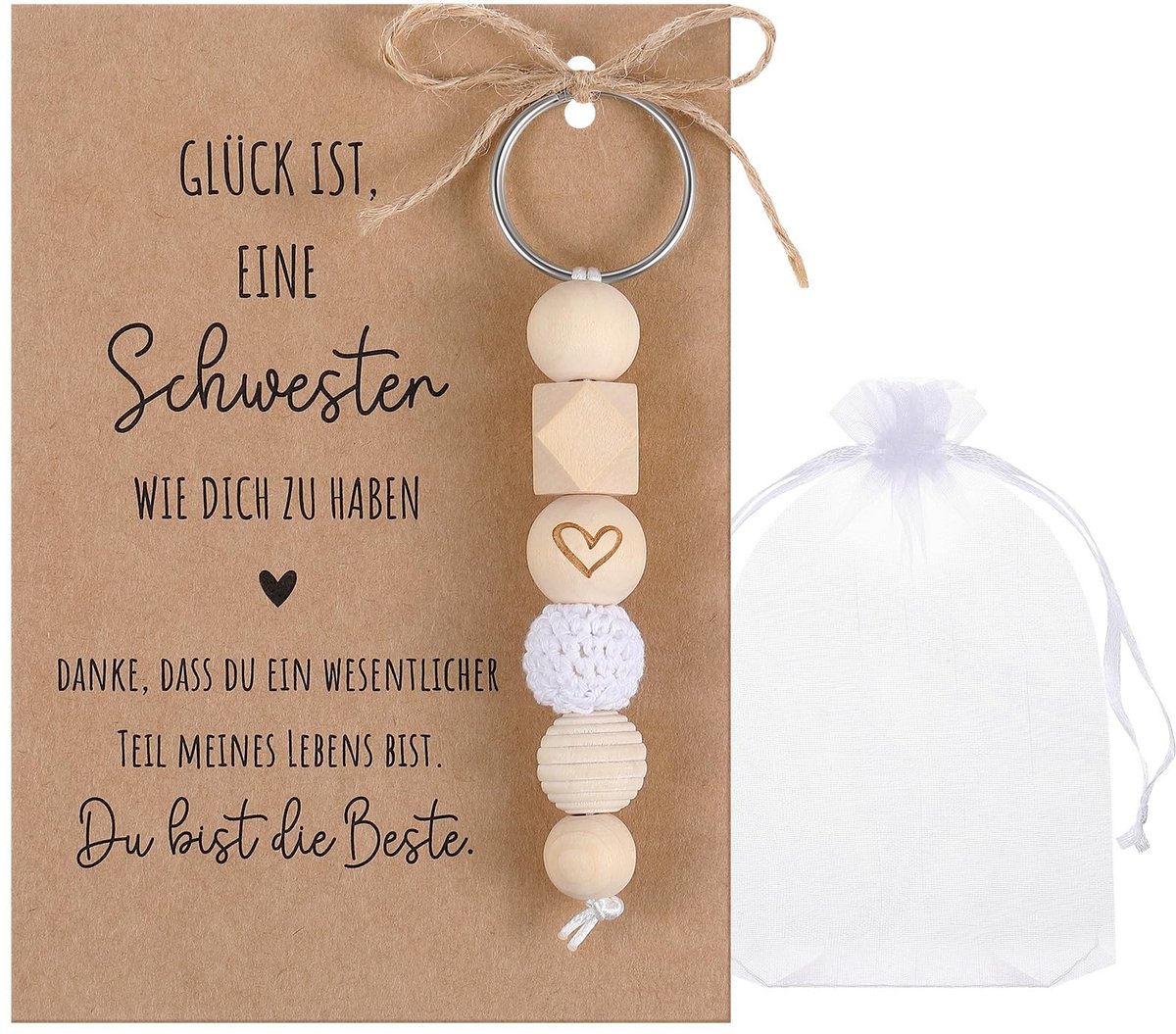 Cosensi- Gelukssleutelhanger Duitse Gelukssymboliek - Geluksbrenger - Gelukskaartjes - Bedankje - Handgemaakt - Persoonlijke Verpakking