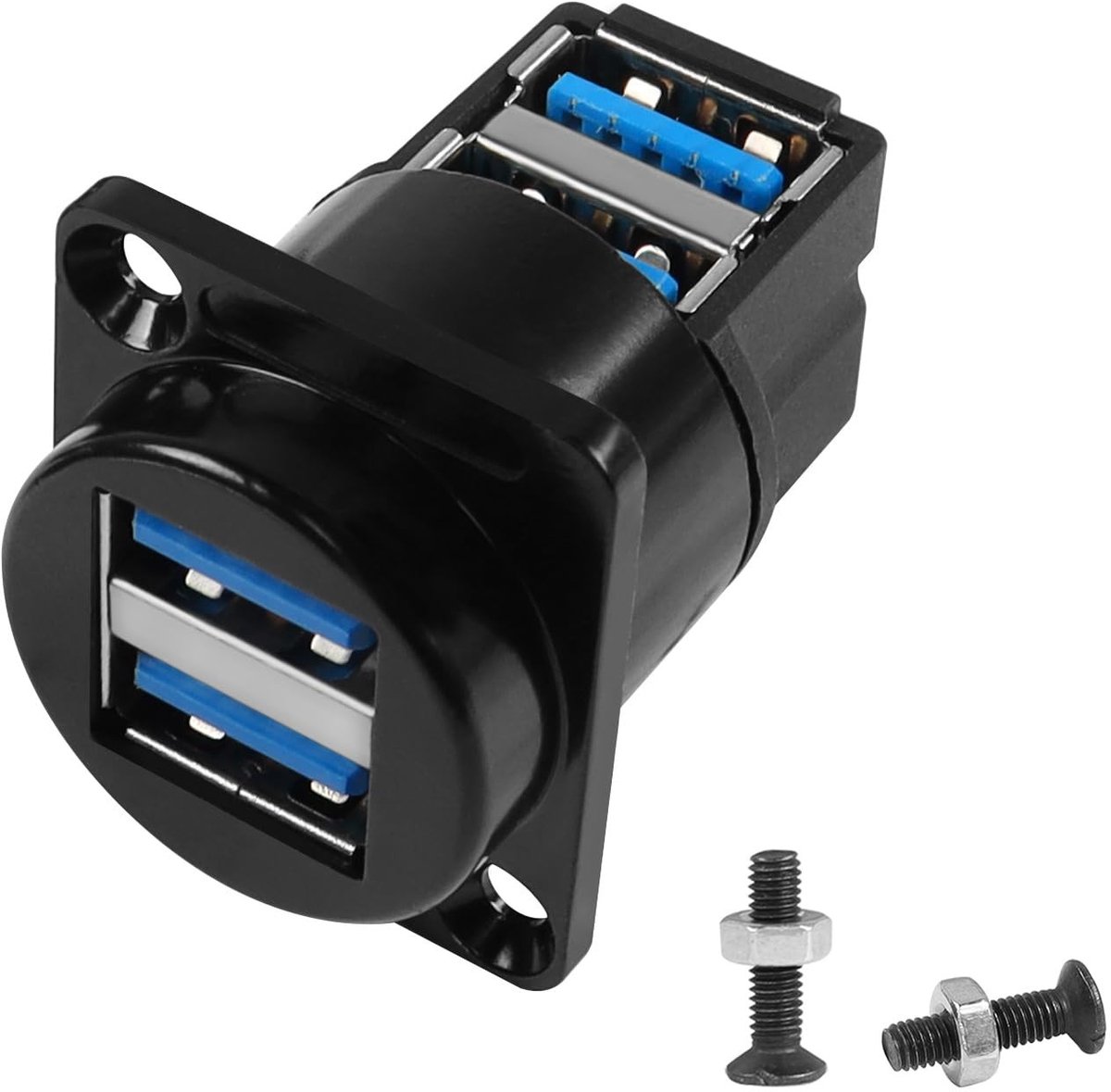 NTH products - Dubbele USB 3.0 Paneelmontage Hoekadapter voor Gegevensoverdracht