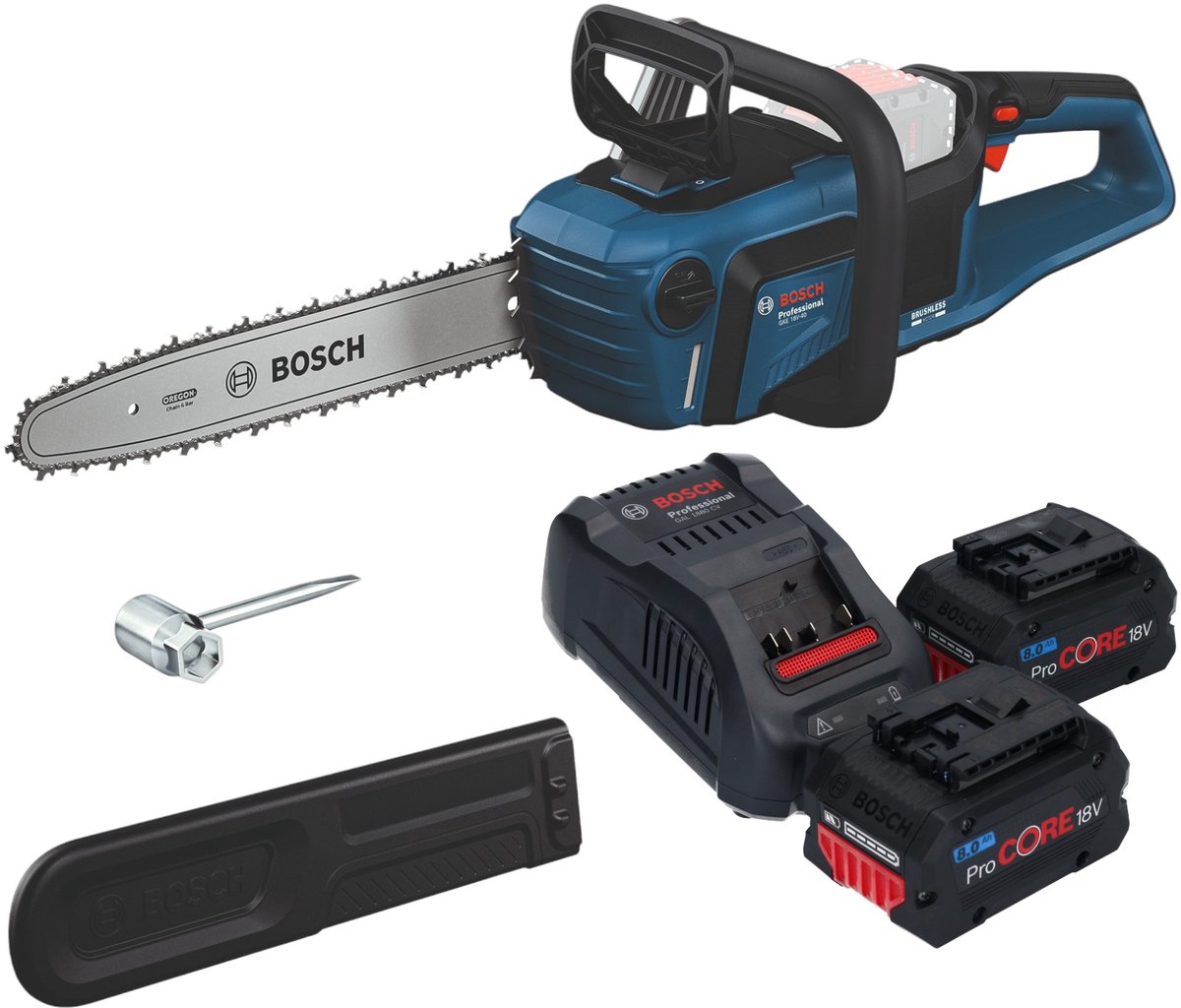 Bosch GKE18V-40 professionele accu-kettingzaag 18 V 40 cm borstelloos + 1x ProCORE accu 8.0 Ah + lader