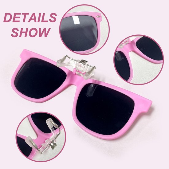 Zonnebril Kinderen - 2 Paar Gepolariseerde Zonnebril - UV400 Bescherming - Clip-On - Roze - Krasbestendig Materiaal — afbeelding 4