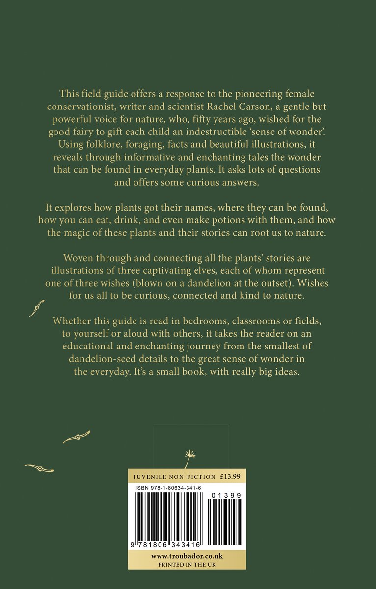 Achterkant van het boek "A Field Guide to Wonder", met tekst en ISBN-barcode.