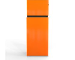 NUNKI MEDIUM-FORA Dubbel-Deurs Koelkast, E Klasse, 206l, Gloss Bright Orange Front
