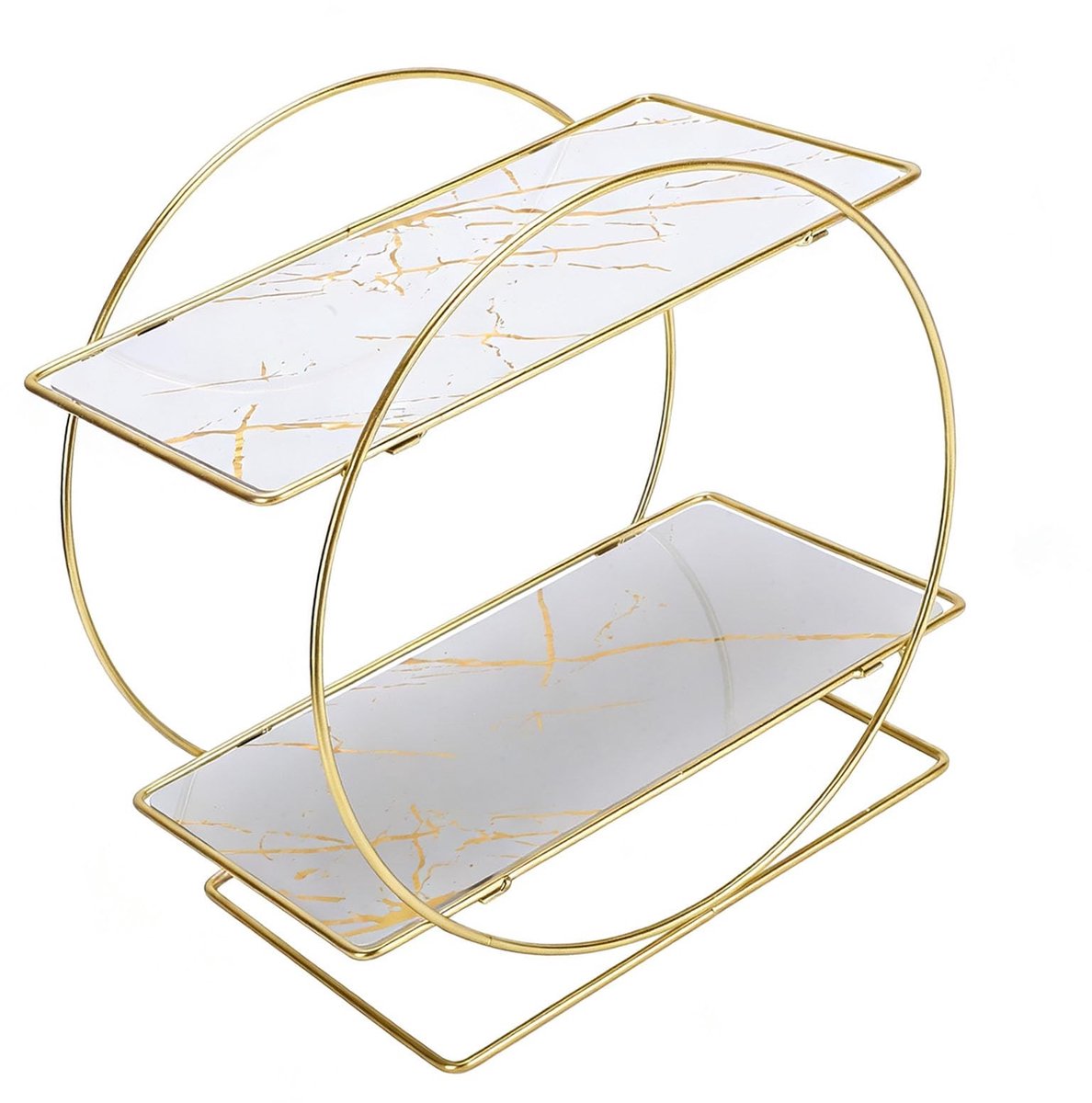 Dailygoods- Badkamerteller 2-laags - Organizer - IJzeropslag - Cosmetica - Huidverzorgingsproducten - Ruimtebesparend - Opbergplank
