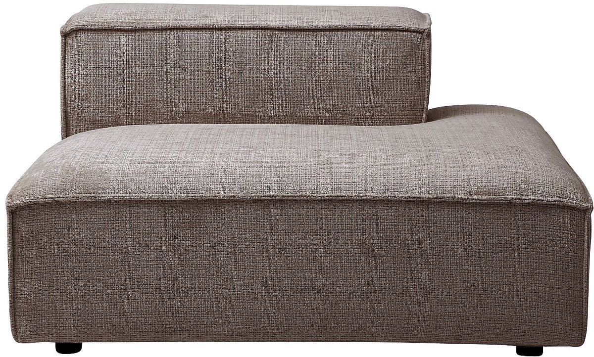 Vente-unique Chaise longue rechts in taupe chenillestof RUZOLO