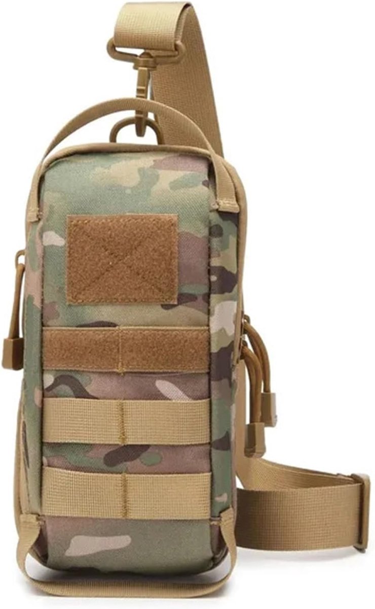 VHV - Schoudertas heren - Borsttas heren - Heuptas heren - Militaire stijl tas - Crossbody tas heren - Outdoor heuptas - Gereedschapstas draagbaar - Schoudertas met riemen - Voor outdoor - Voor dagelijks gebruik - Voor werk