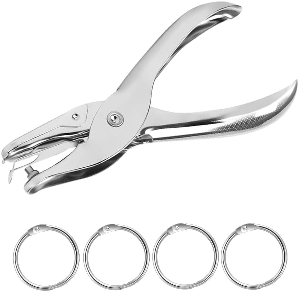 Dailygoods- Gatenpons 3 mm - Draagbare Metalen Perforator - 4 Boekringen - Voor Papier/Wenskaarten - Duurzaam/Herbruikbaar - Eenvoudig te Bedienen