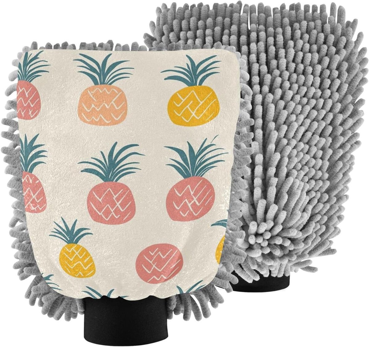 Auto Waswanten - Reinigingshandschoen - Auto Poetsen - Krasvrij Ontwerp - Maat L - Ananas Patroon