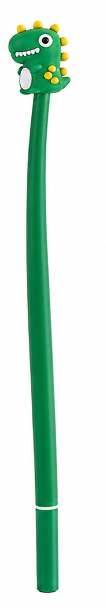 Stoere Dinosaurus Pen Donkergroen - 23 cm Lange Gelpen - Dino Schrijfpen - Back to School - Uitdeelcadeautje Dinosaurus