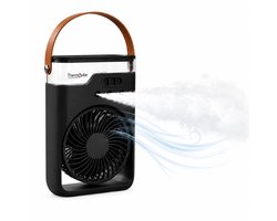 Thermovibe Tafelventilator met Mistfunctie - Kleine Draagbare Oplaadbare Ventilator - Draadloos -…