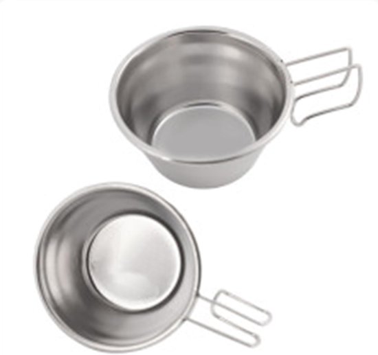 Bait Storage Bowl - Visvoer Bakje - Vissen en Kamperen - Roestvrij Staal - 50ml - Groen — afbeelding 5