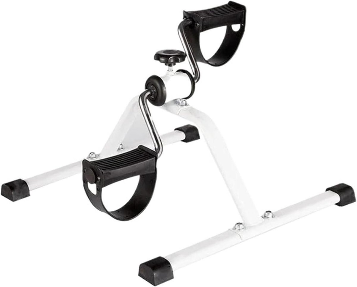 Mini Hometrainer Pedaal - Oefenfiets Been Trainer - Actief Blijven - Compact Opvouwbaar - 10 Millimeter - Wit