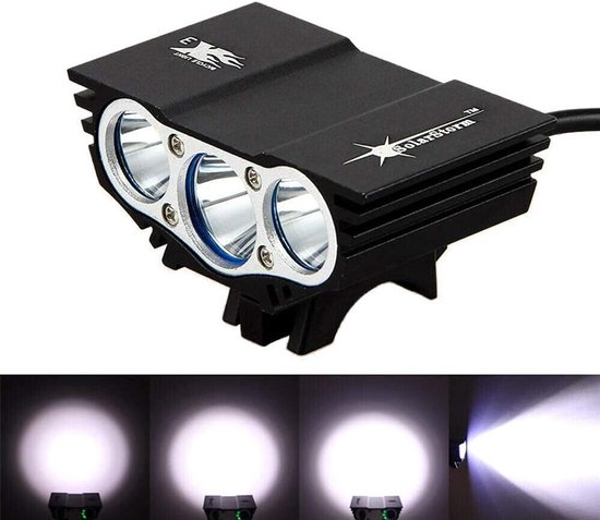 Fietslamp LED - Voorlamp Oplaadbaar - Veilig Fietsen - Sterke Lichtbundel - 1000 Gram - Zwart — afbeelding 3