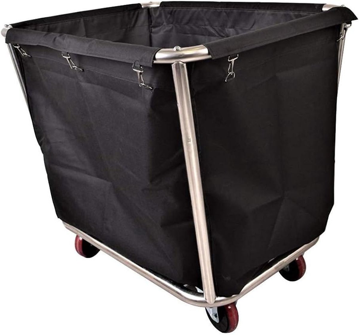 Wasmand op wielen Kledingwagen Efficiënt sorteren Robuust metalen frame 91 x 56 x 92 cm Zilver