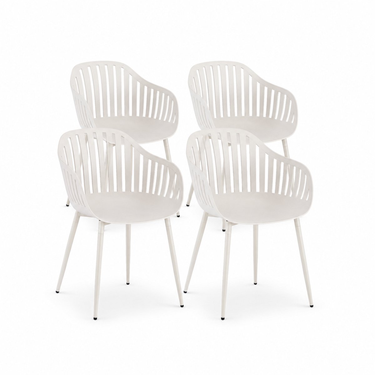 DS4U® - Harry tuinstoel - Set van 4 - Ivoor - Kunststof - Kuipstoel