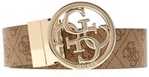 GUESS riem Noelle Adjustable & Reversible Pant Belt W85 Latte Logo / Light Blue bruine Lichtblauw