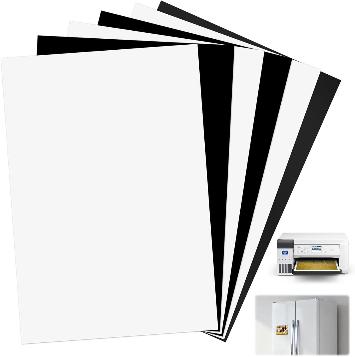 Magnetisch Printpapier A5 voor Inkjetprinters, Mat en Flexibel, Perfect voor Foto's en DIY Projecten, Verpakking van 6 Stuks