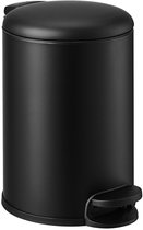 Poubelle HÜSQ 3 litres - Poubelle à pédale « Slimbin » à fermeture douce - pour toilettes, salle de bains - Poubelle - noir mat