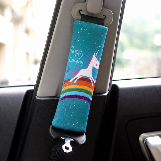 Gordelbeschermer Kind - Regenboog & Eenhoorn - 2 stuks - Kasey Products van Merkloos — afbeelding 3