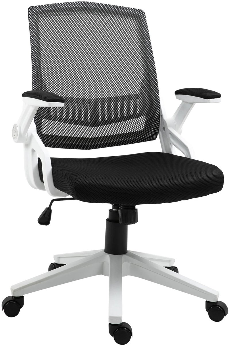 Roossentials bureaustoel - Office chair - Kantoorstoel - Voor kantoor - Kantelfunctie, Verstelbare hoogte en gebogen rugleuning - Foam - Zwart