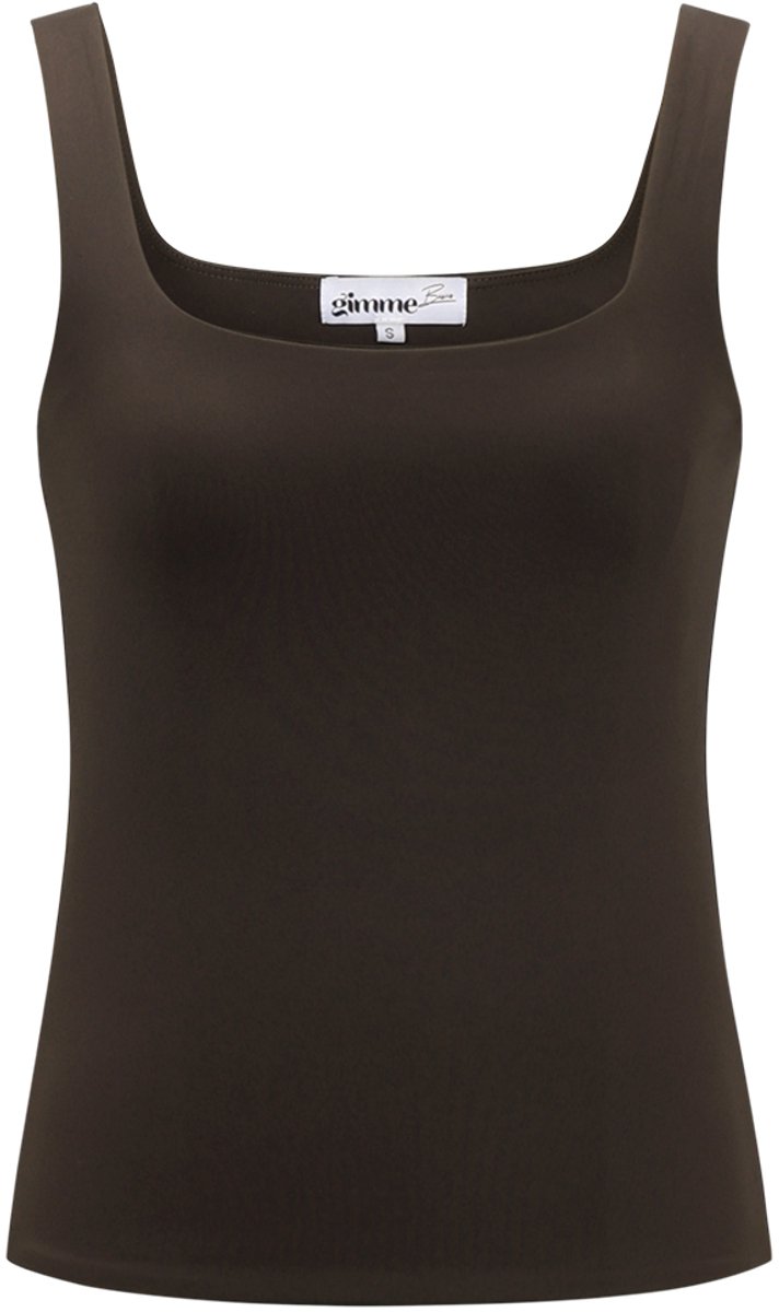 Gimme - Body Basic – Comfortabele Body – Tijdloos Sluitend Shirt voor een Gestroomlijnde Look - Donker Bruin - Maat XS
