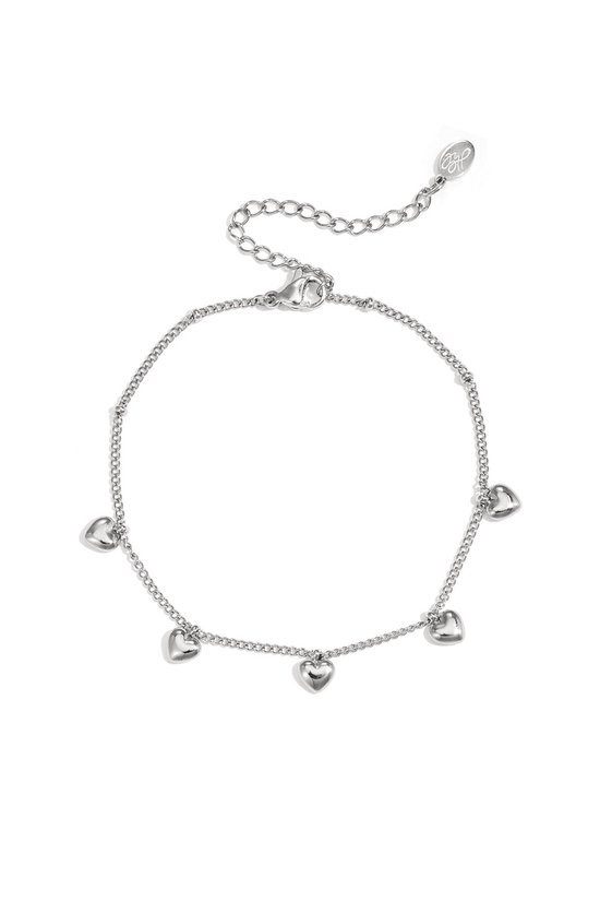 Dames Armband met kleine hangende hartjes - Goudkleur - Verkleurt niet - Cadeau - Goudlief.nl