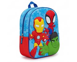 Marvel Spidey and His Amazing Friends Rugzak Jongens 3D – Blauw Rood – Met Zijvak – Schoolrugzak