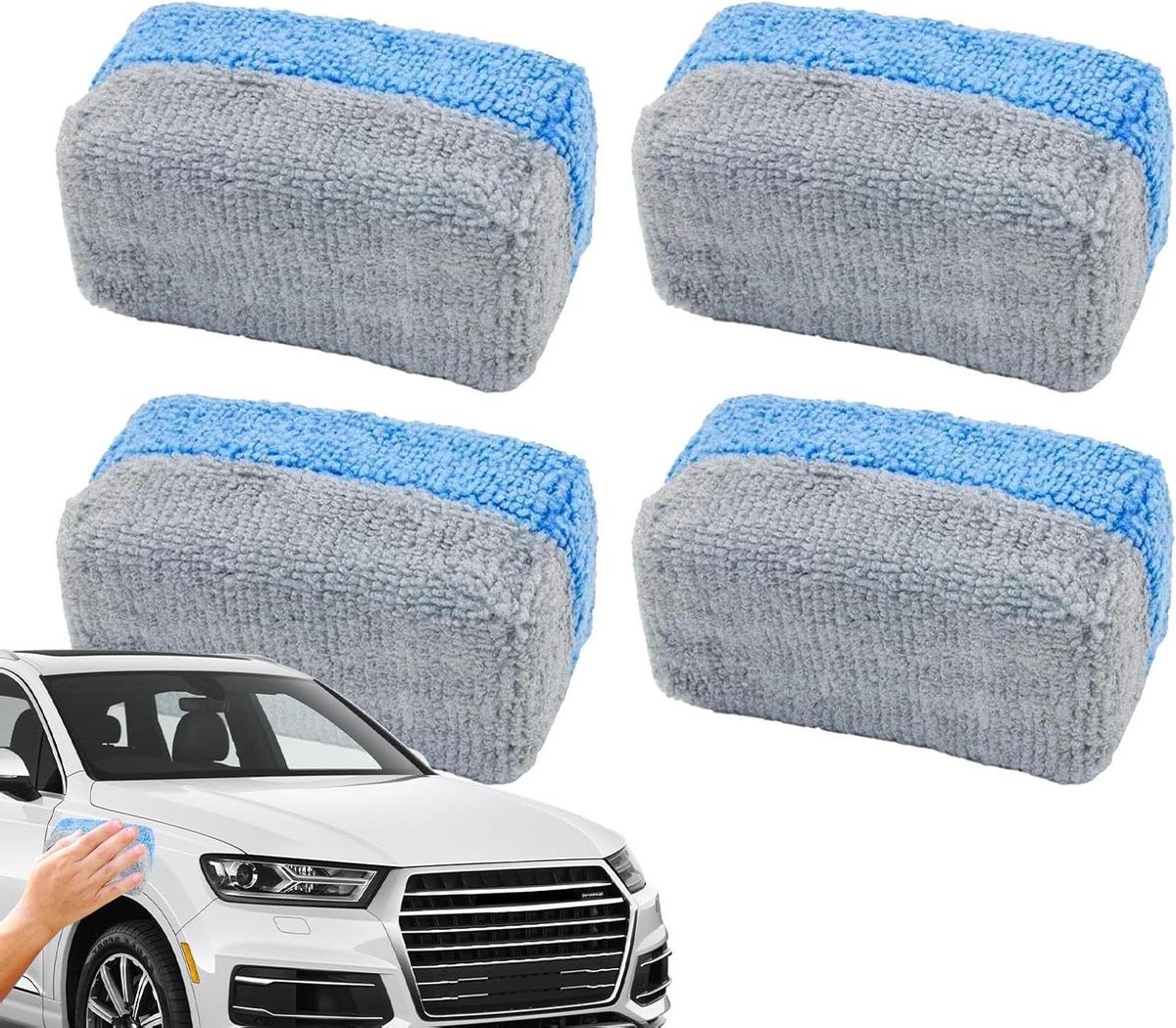Wax Applicator Pads - Microvezel Sponsjes - Auto Reinigen - Krasvrije Applicatie - 4 Stuks - Stijl 1