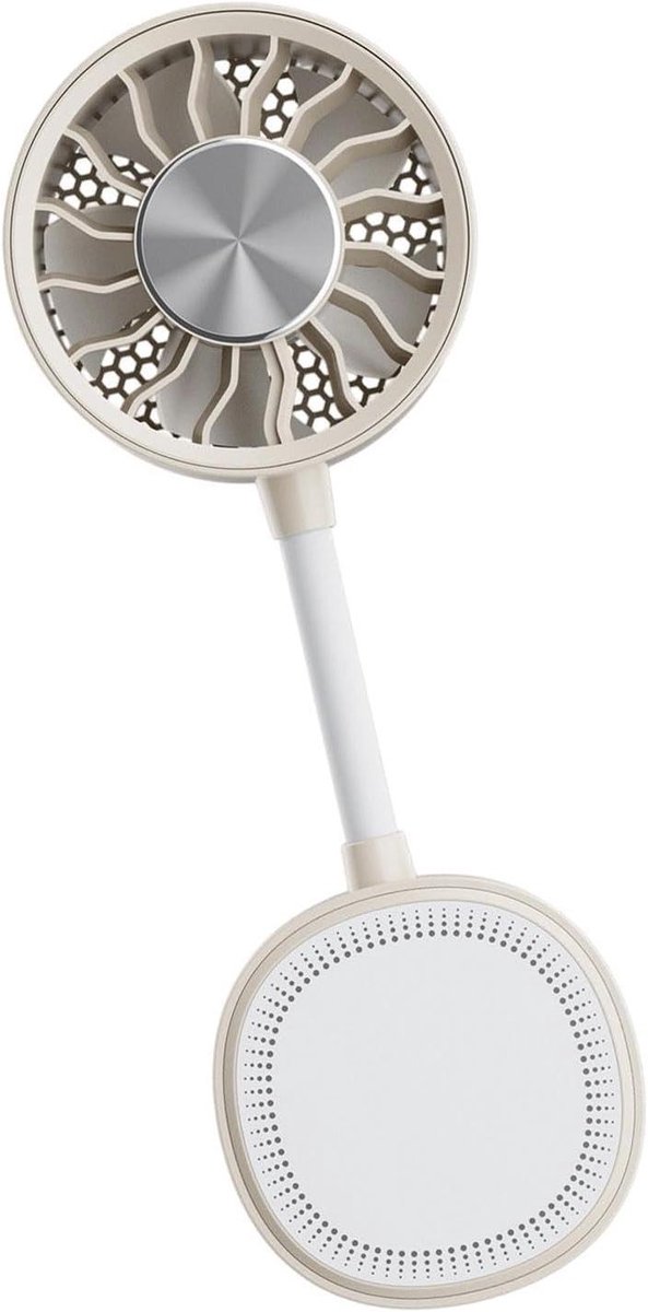 Clipventilator Persoonlijk - Draagbare ventilator - Persoonlijke verkoeling - Magnetische bevestiging - 209x37x209 mm - Beige