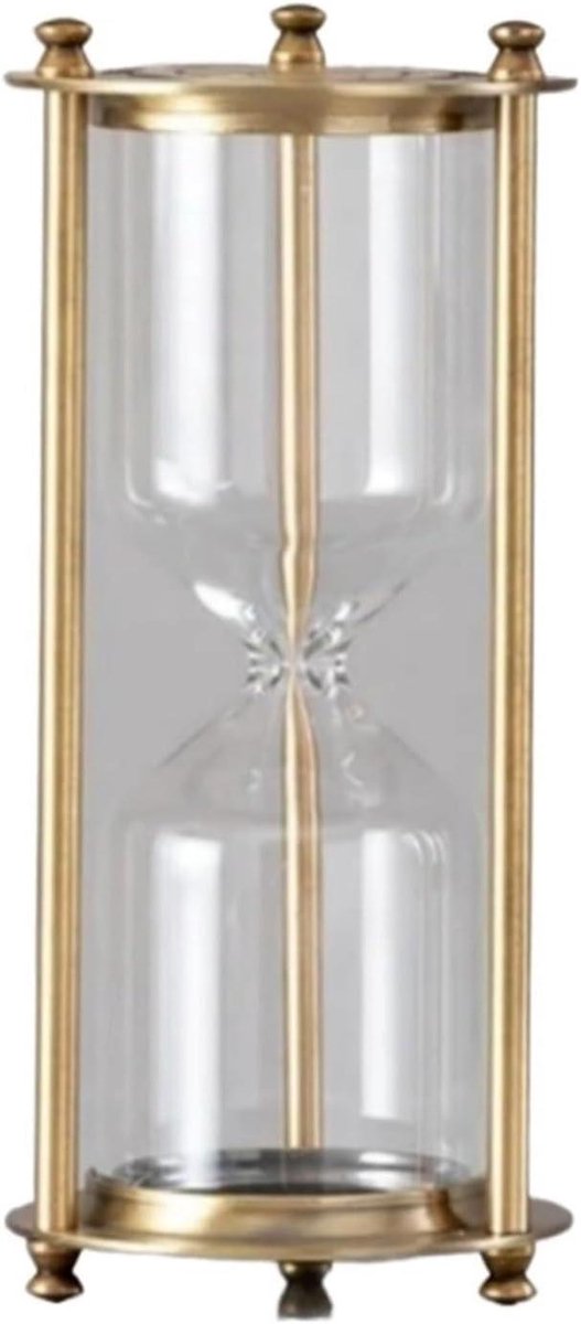 Zandloper Fles - Glazen Timer - Tijd Beheer - Handgemaakt Decoratief - 10x10x10 mm - Goud