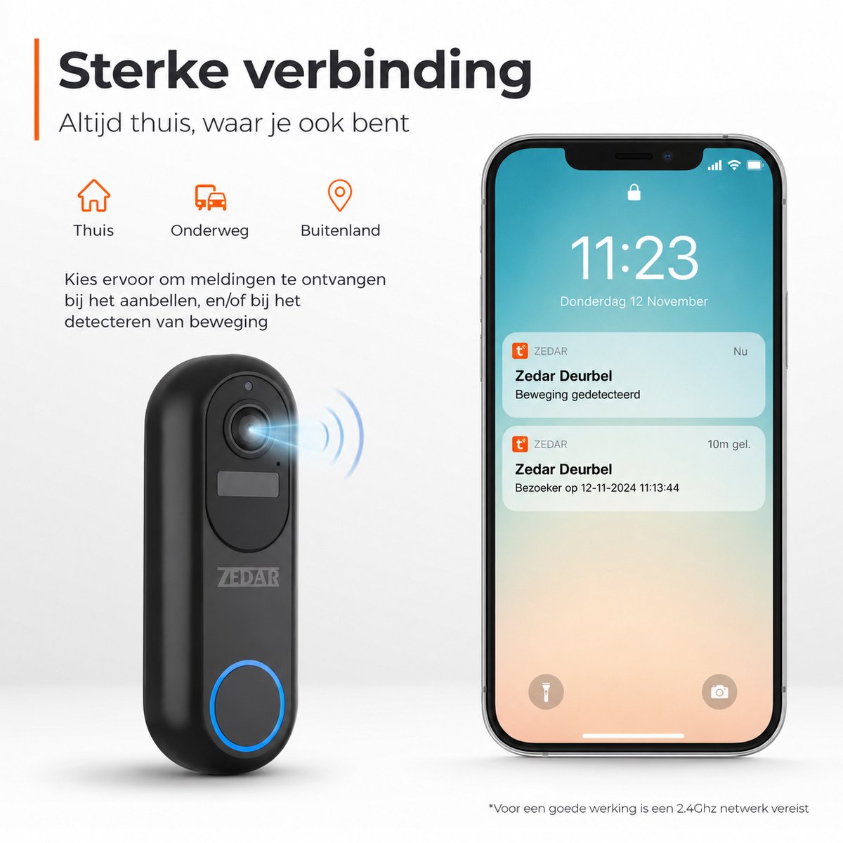Video 2K Ultra HD Video Deurbel met Binnenbel en SD-kaart - afbeelding 3