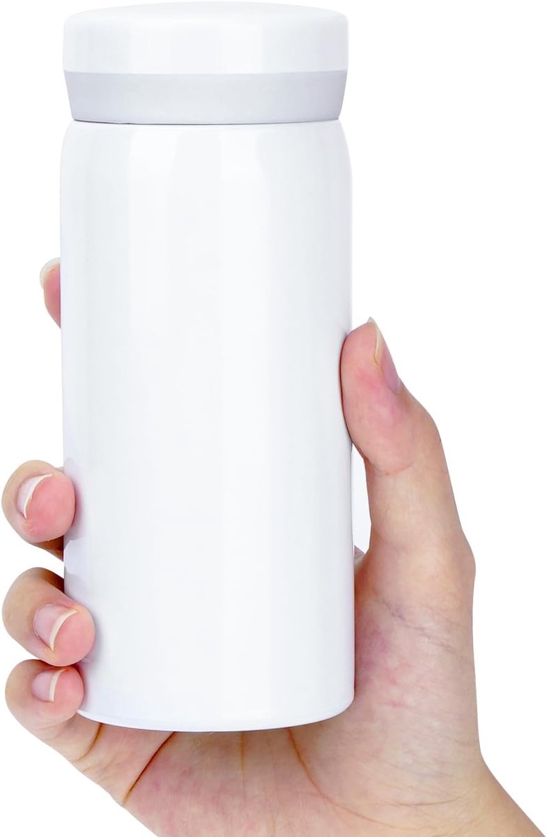 Daity 1-pack - Mini thermosfles, kleine vacuüm geïsoleerde roestvrijstalen waterfles voor warme en koude dranken, lekvrij en geïsoleerd, past in handtassen, portemonnees en zakken (Wit, 200 ml)