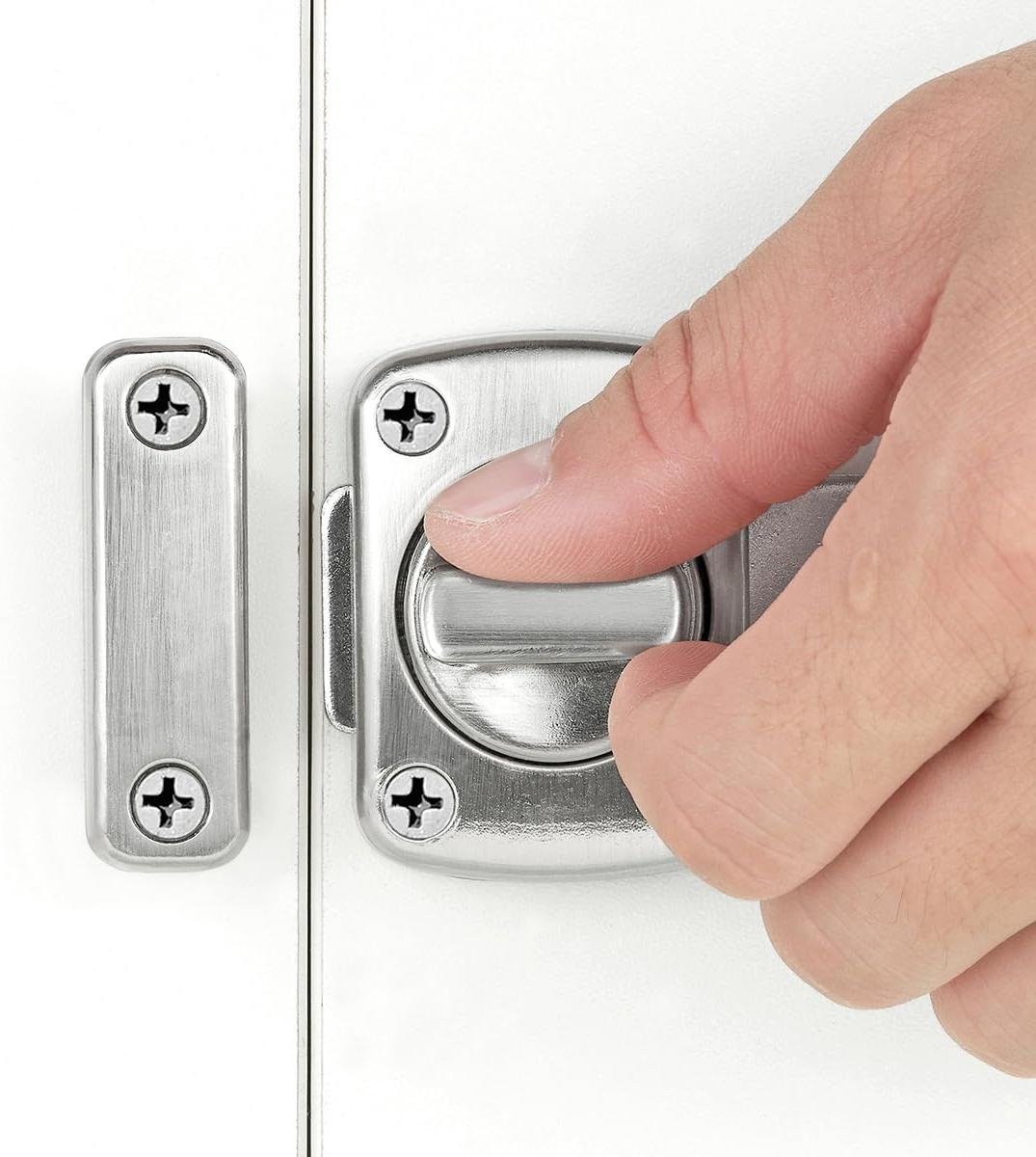 Draaibout Sluitingen - Veiligheidsslot Kast - Deuren Beveiligen - Gemaakt van Zinklegering - 3 Stuks - Geborsteld Zilver