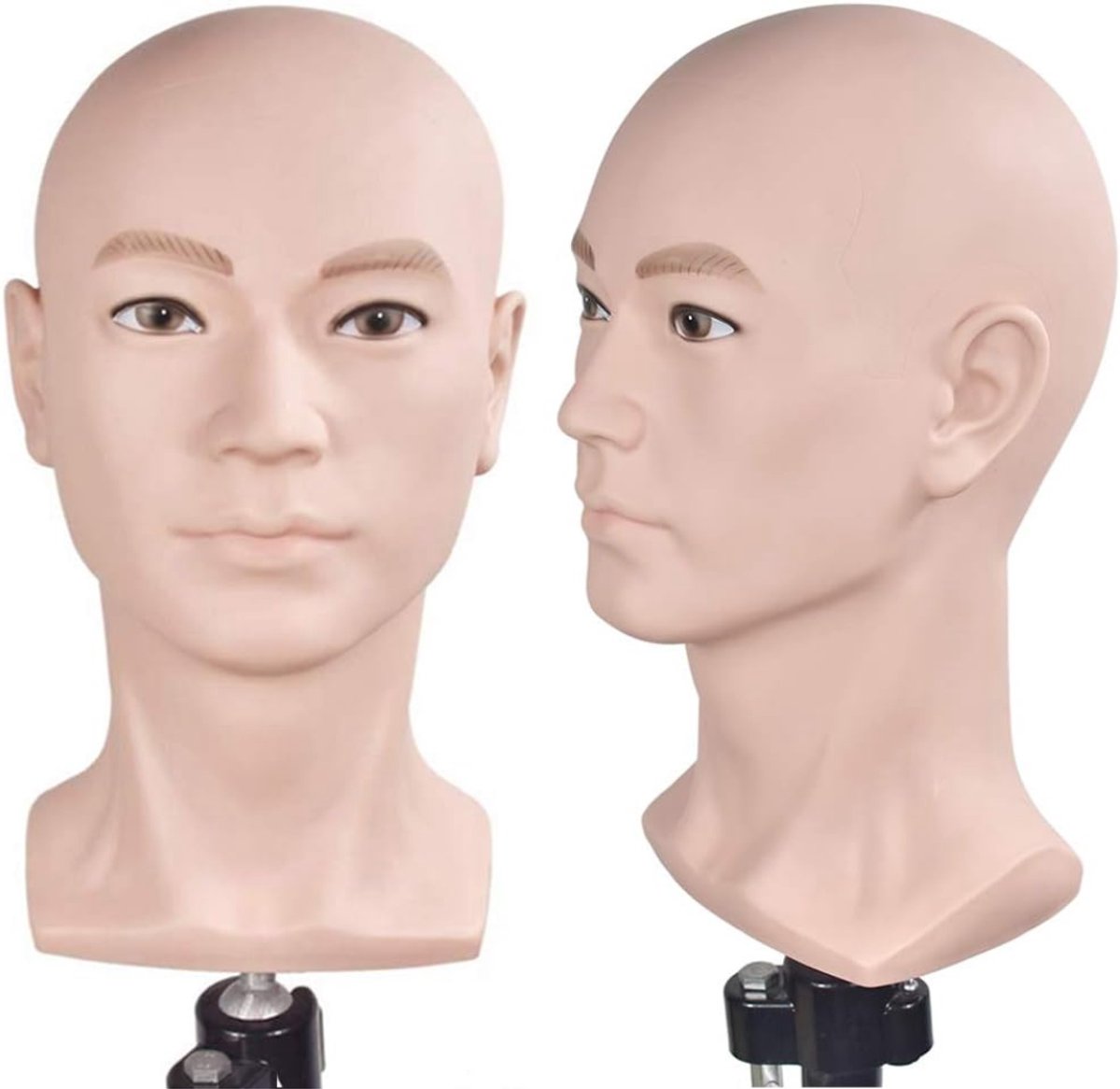 QIN® Paspop Hoofd - Mannequin Hoofd - Pashoofd - Donkerbruin - 17cm x 17cm x 28cm