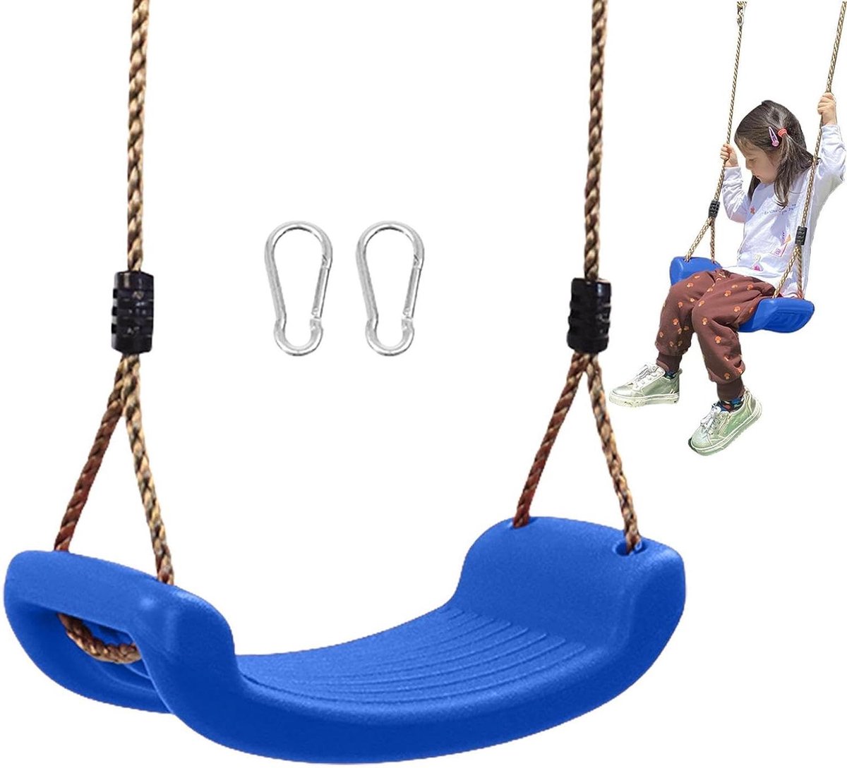 Kinderen zwaai - Boomzwaai schommel - Buiten spelen - Anti-slip ontwerp - Verstelbaar touw - Blauw