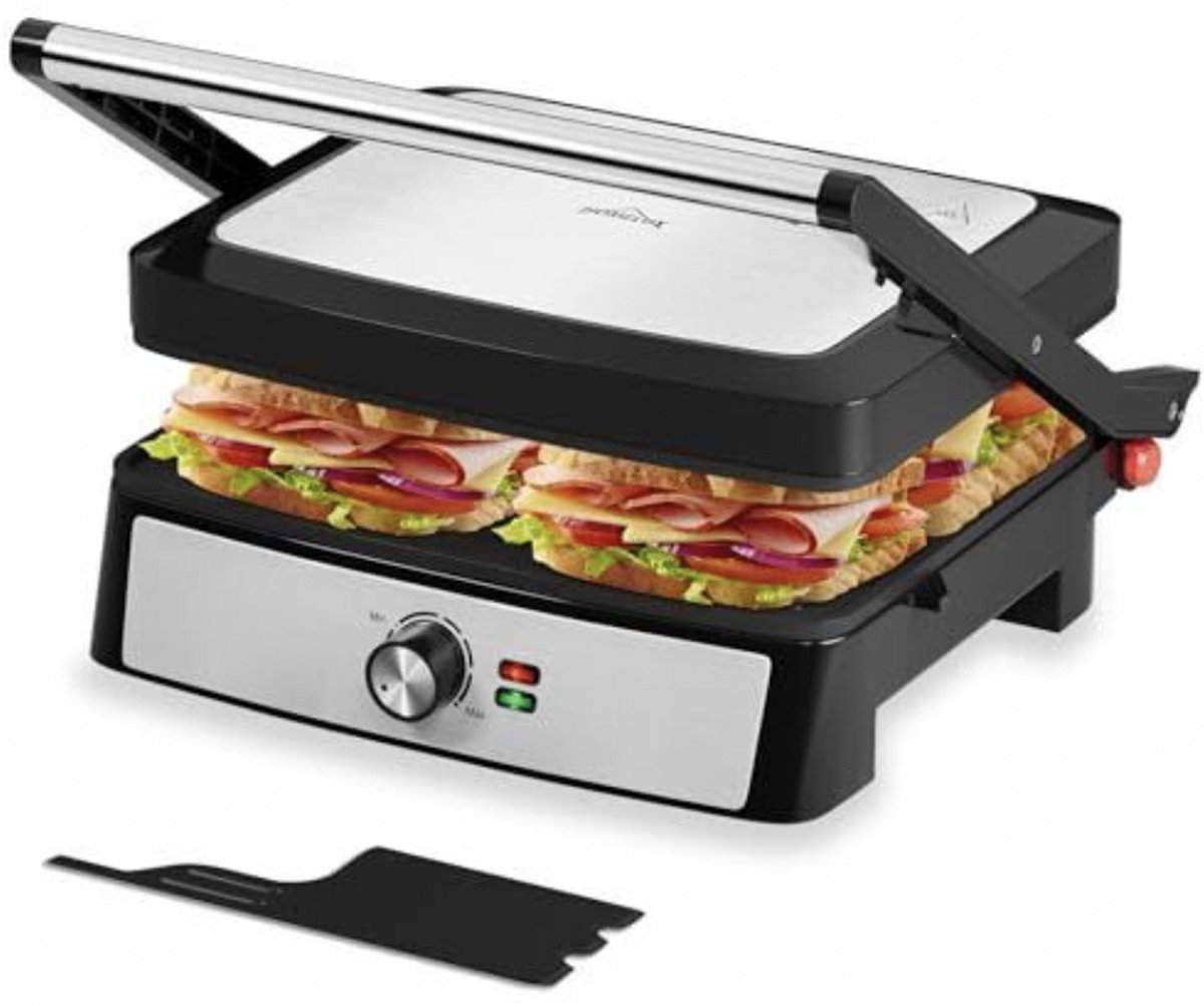 HOMELUX Tosti apparaat - 3 in 1 Multifunctionele grill voor panini's - 34x23CM - 2200W - Contactgrill Steaks en sandwiches - Sandwichmaker - Panini-grill en broodrooster