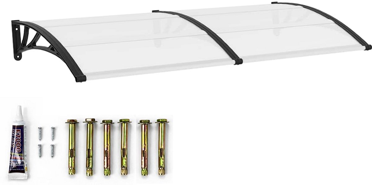 Dreamble® Deurluifel 200×100 cm – Stormbestendig – Transparant Polycarbonaat – Incl. Montagelijm & Instructievideo