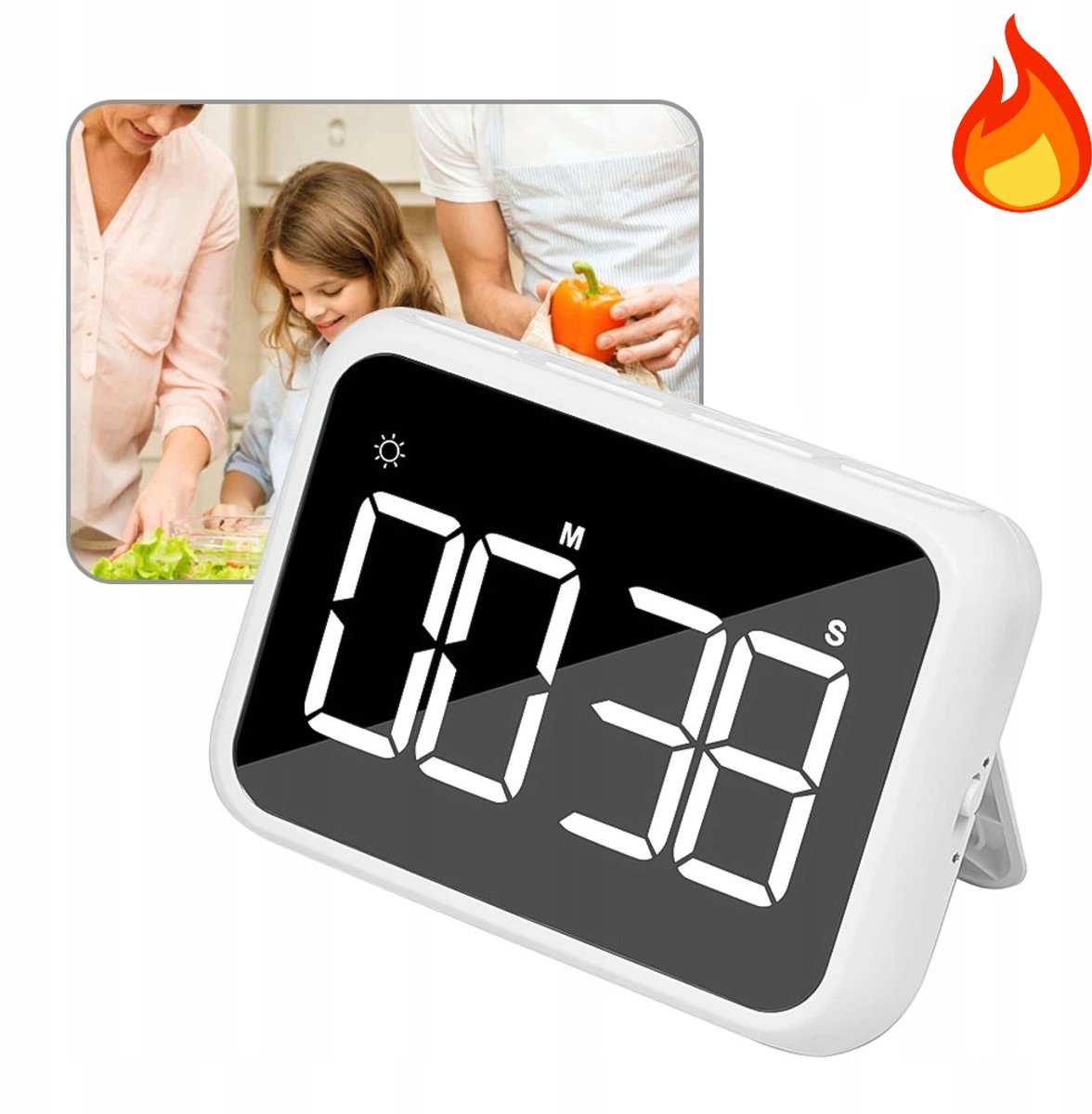 Digitale Keuken Timer LCD - Luide Alarm, Magnetisch, Staand