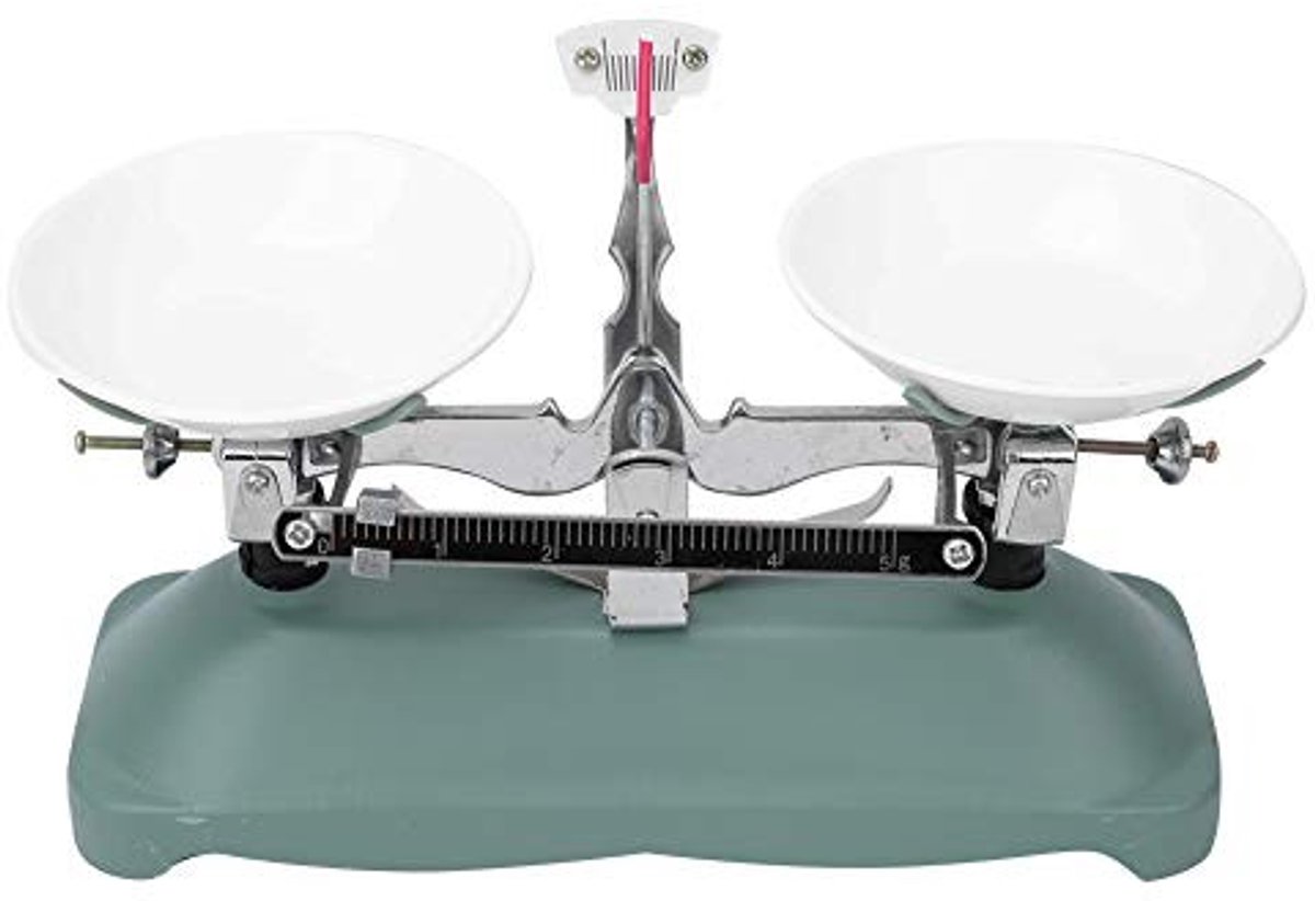 JHUBERS- Bench Scale Mechanisch - Weegschaal met Gewichten - Dubbele Pan - Onderwijs Accessoires - Diverse Gewichtseenheden - Inclusief Pincet
