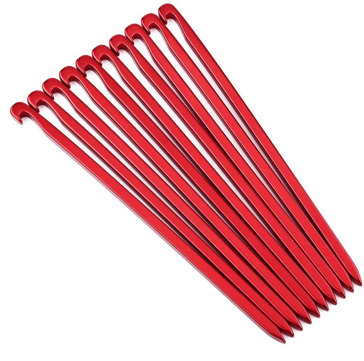 JHUBERS- Tentpegs 10 Stuks - Zware Aluminium Tentharingen - Anti-roest - Duurzaam - Geschikt voor Gras/IJsgrond - Lengte 16 cm - Tentstaken